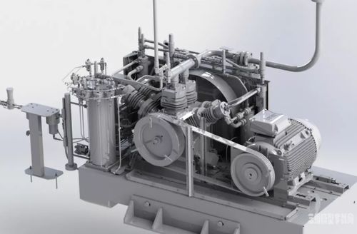 详细的空气压缩机模型3D图纸 STP格式Air Compressor